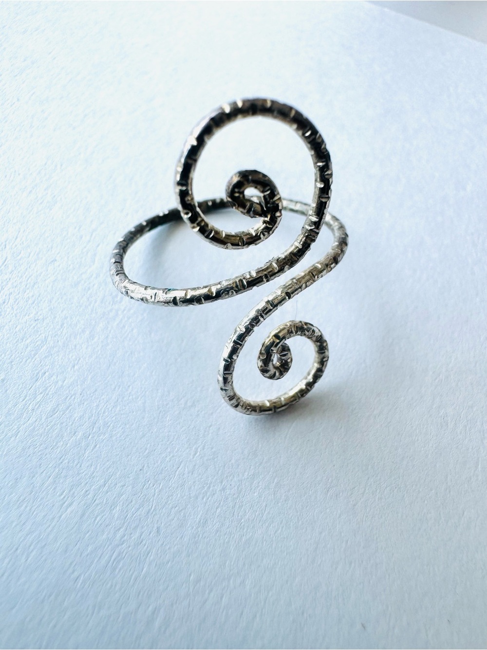 Handcrafted Spiral Statement Ring - Modern Women Jewelry - gold silver